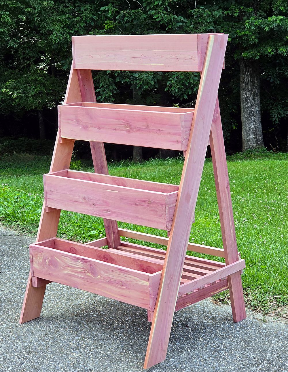 Tiered cedar planter